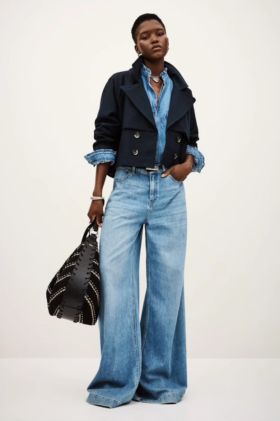 Musc Wide Leg Jeans Used Blue - Image 3