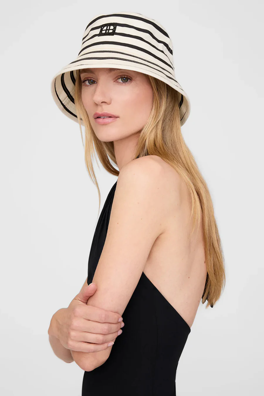 Nicks Bucket Hat Black Stripe French Terry - Image 2