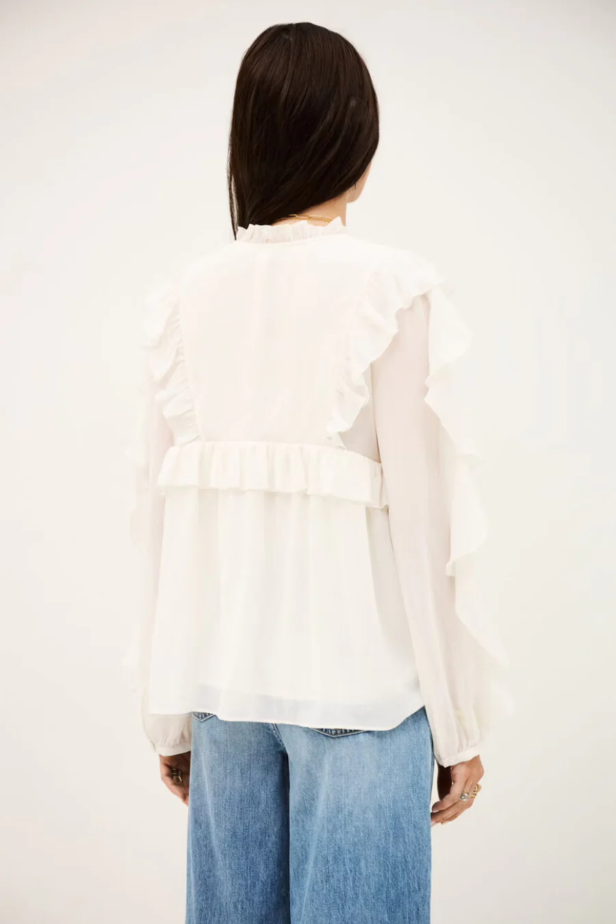 Nils Long Sleeve Blouse Ecru - Image 2