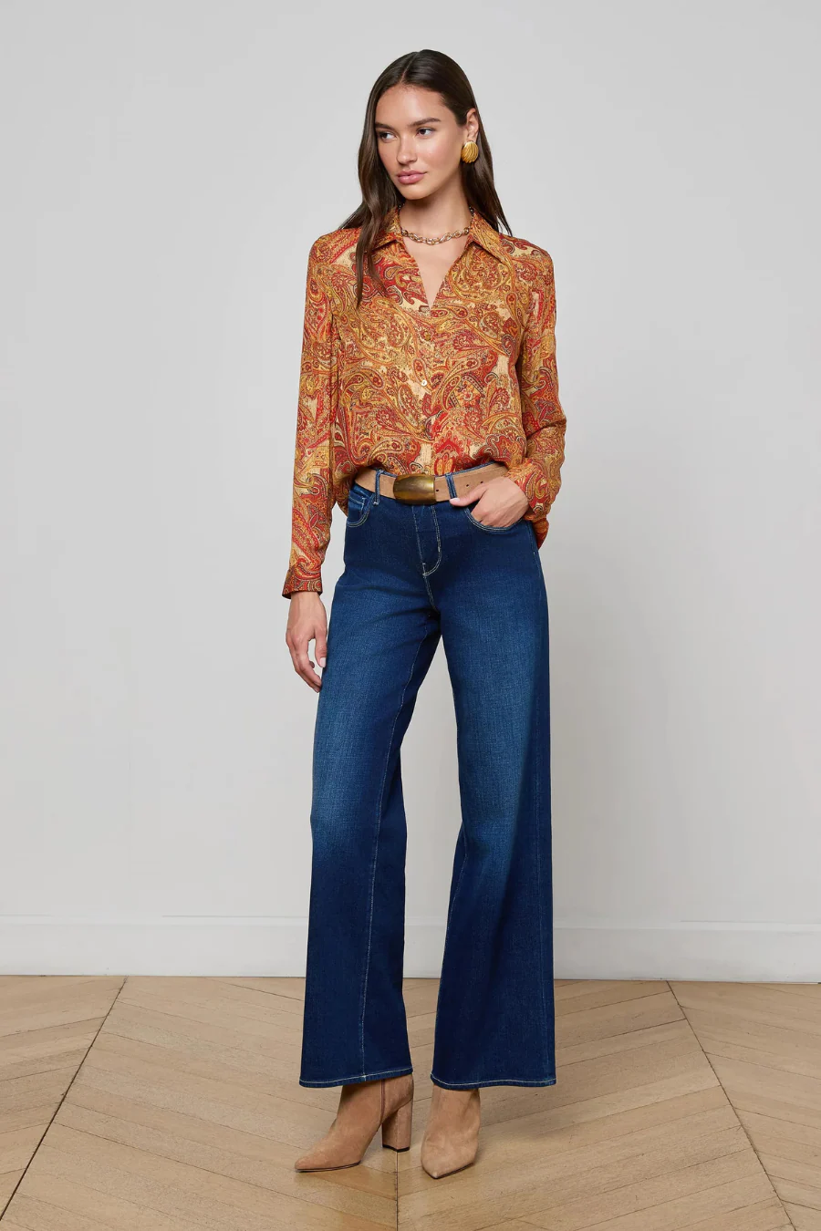 Nina Blouse Golden Ochre Multi Twill Paisley