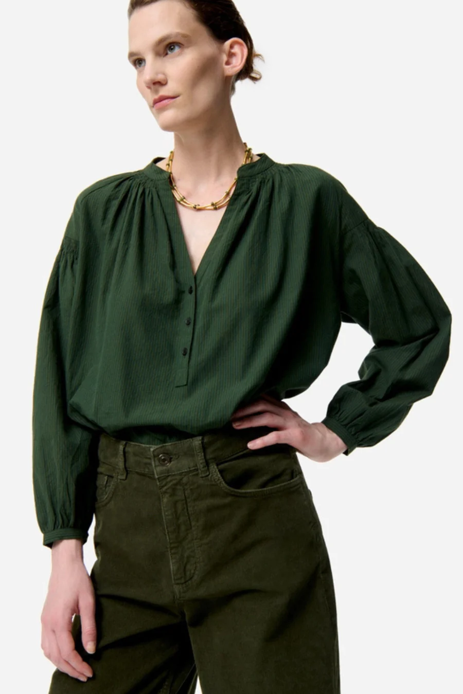 Nipoa Blouse Dark Green - Image 3