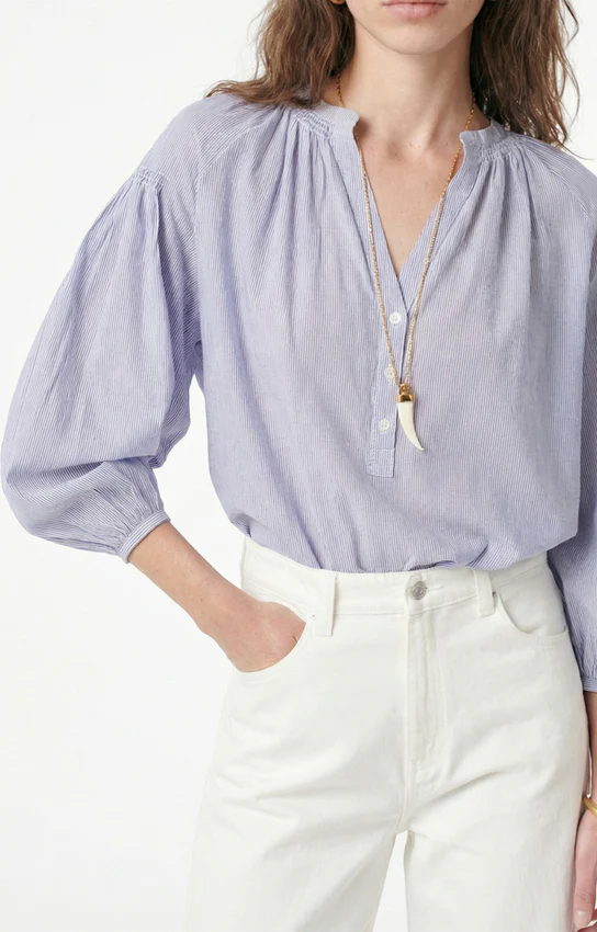 Nipoa Blouse White/Blue - Image 2