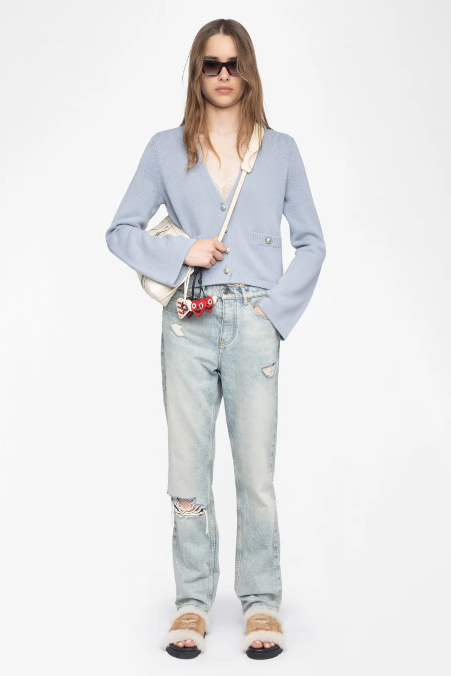 Nolly Cashmere Cardigan Light Blue