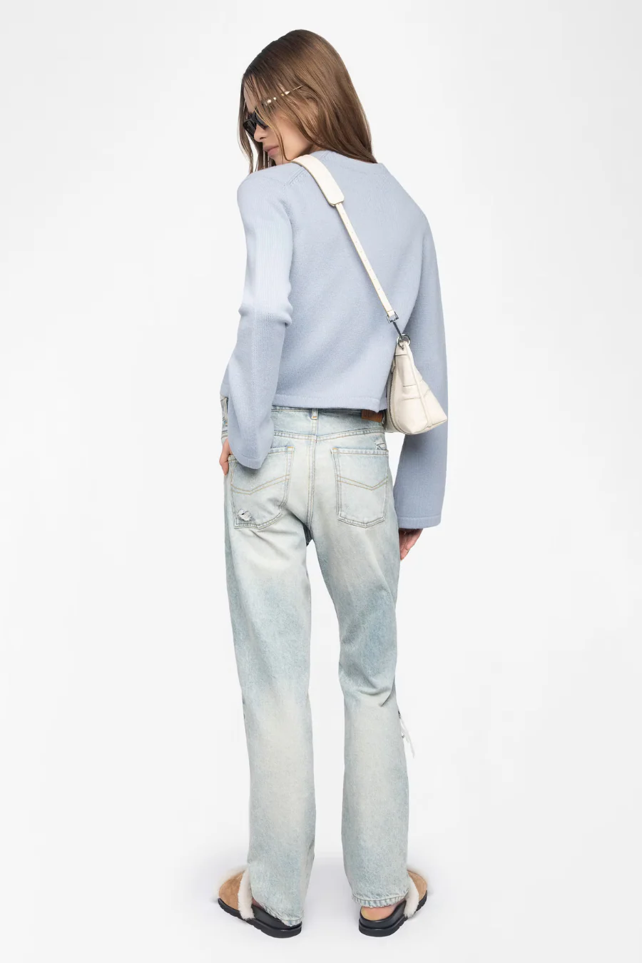 Nolly Cashmere Cardigan Light Blue - Image 2