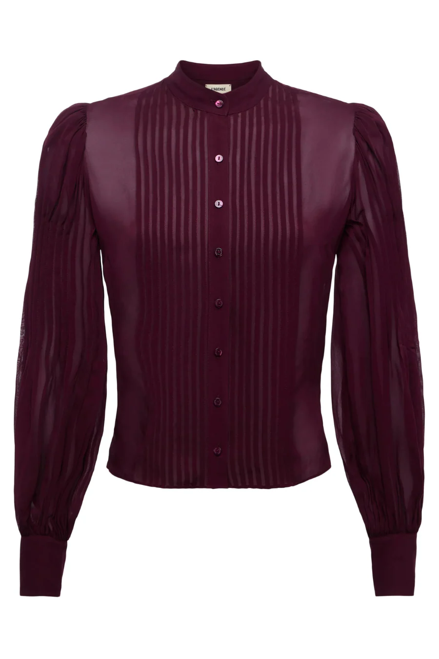Noor Pleated Blouse Dark Port - Image 3
