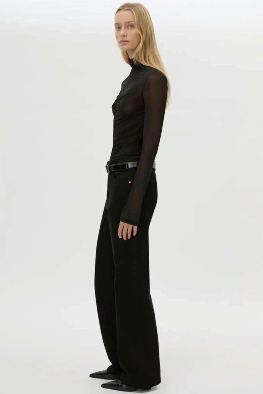Novel Long Sleeve Stocking Top Black - Image 2