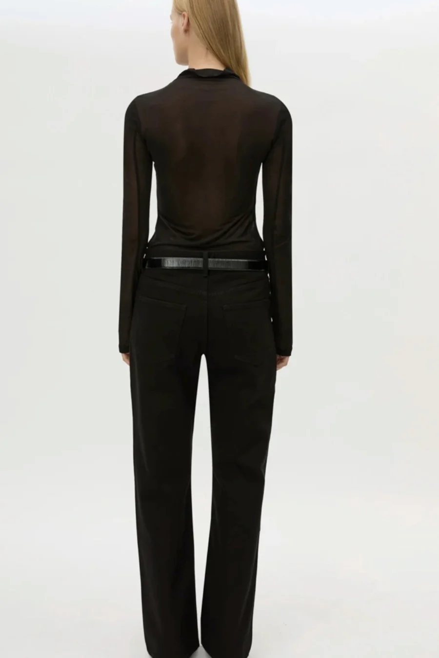 Novel Long Sleeve Stocking Top Black - Image 3