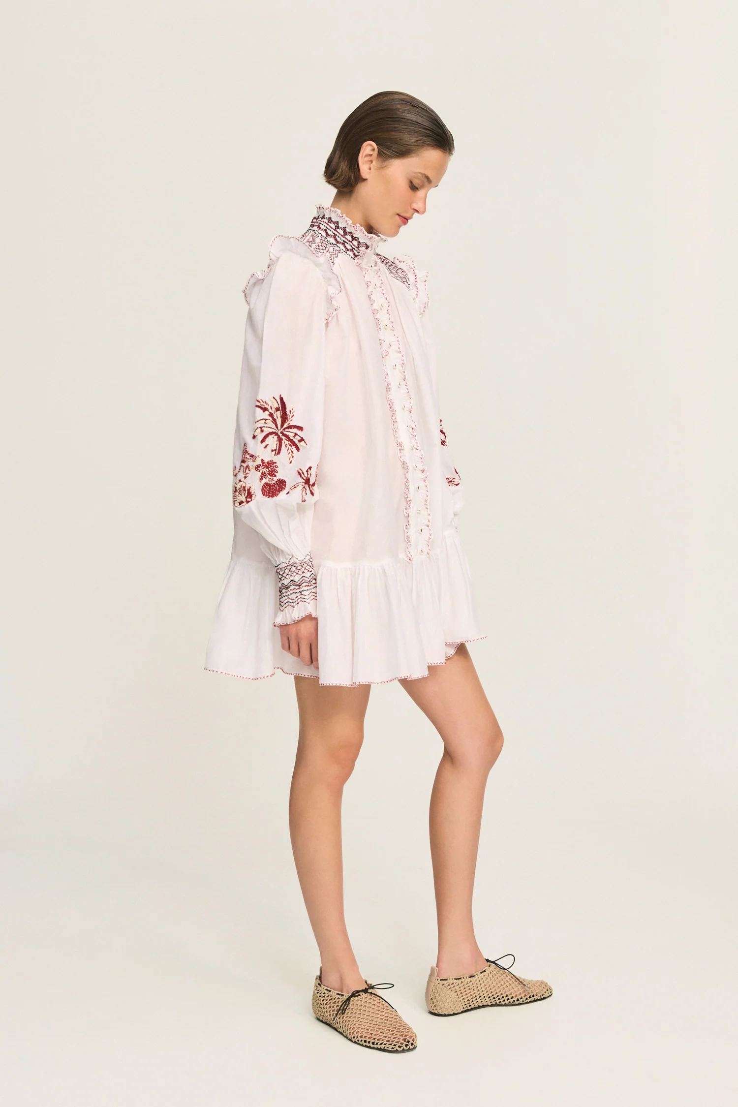 Odie Embroidered Mini Dress - Image 3