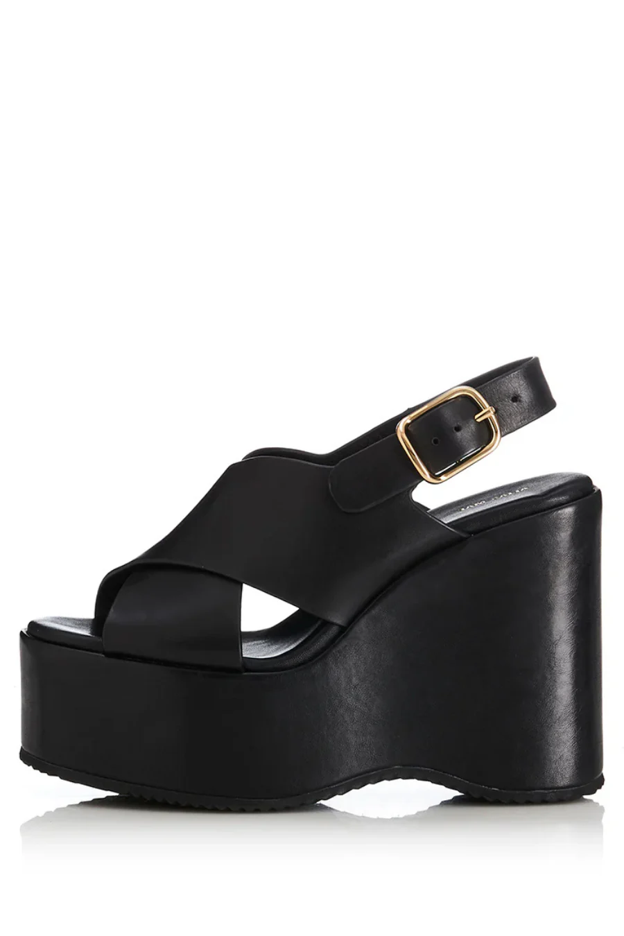 Ophelia Wedge Black / Black Leather - Image 2