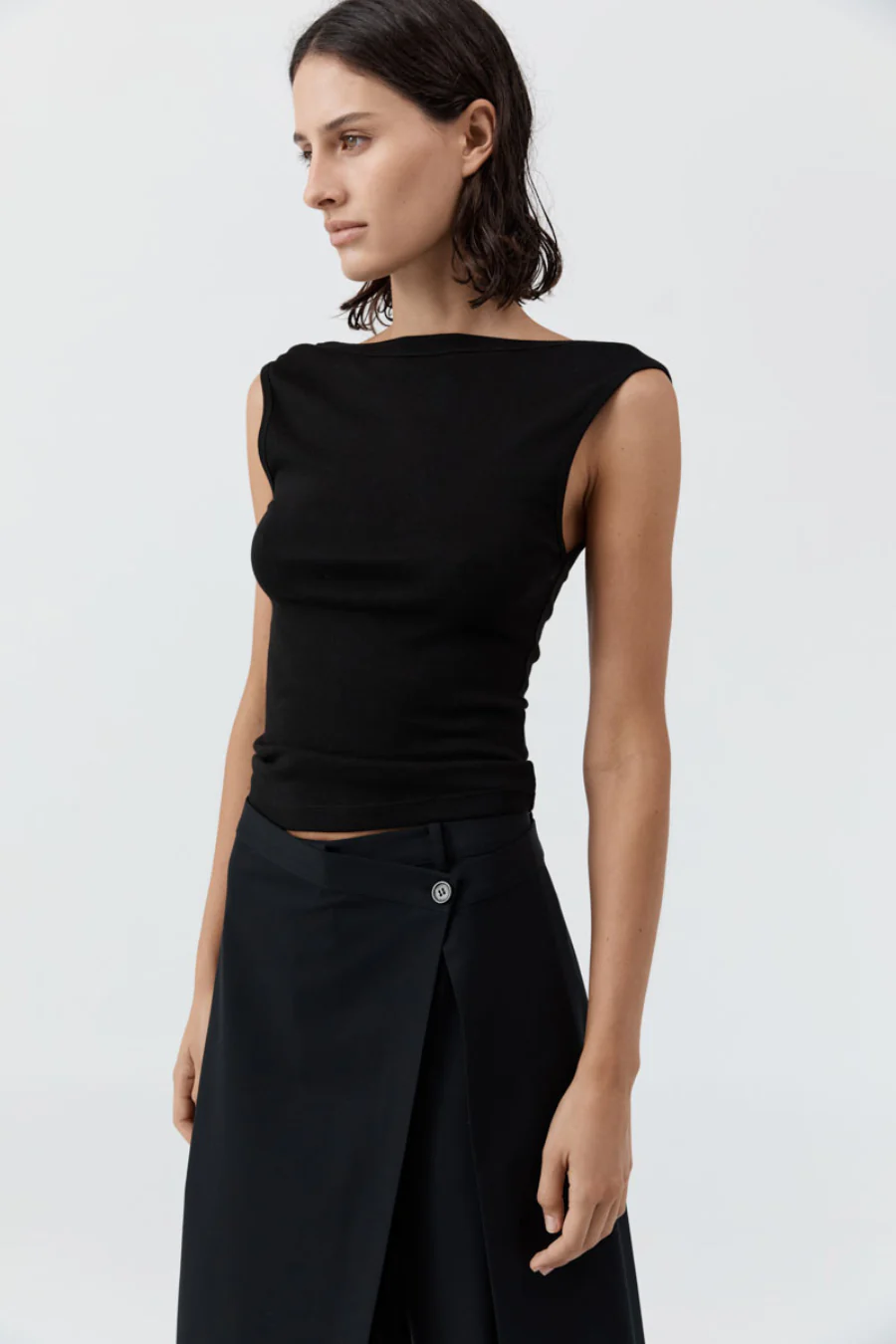 Organic Cotton Ballerina Top Jet Black