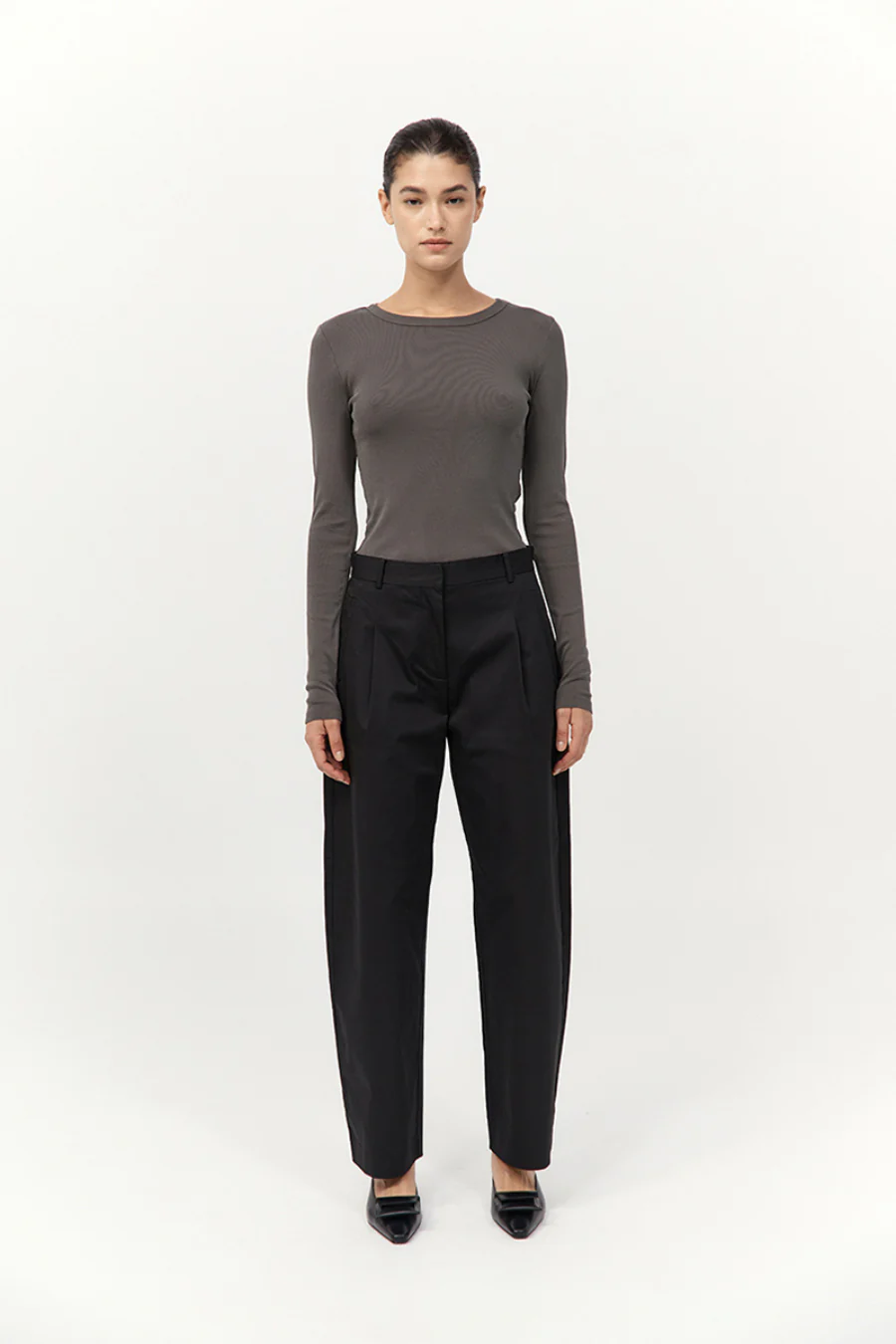 Organic Cotton Long Sleeve Top Khaki
