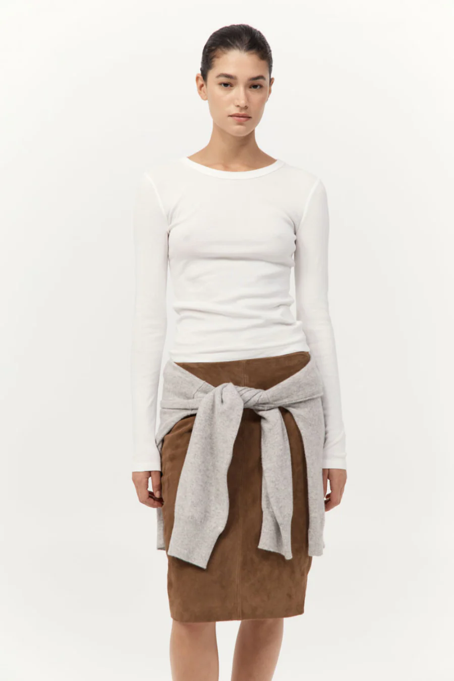 Organic Cotton Long Sleeve Top White - Image 2