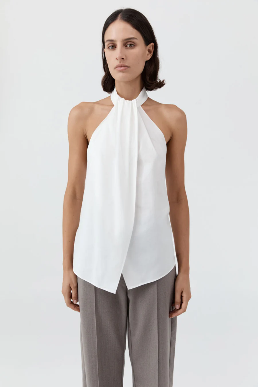 Oxford Halter Tie Back Top White - Image 4