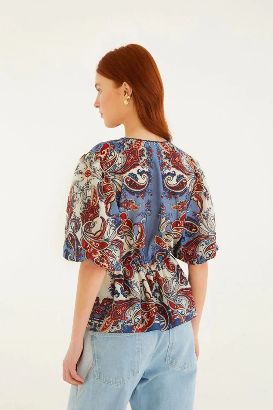 Paisley Scarf Blouse Cream - Image 2