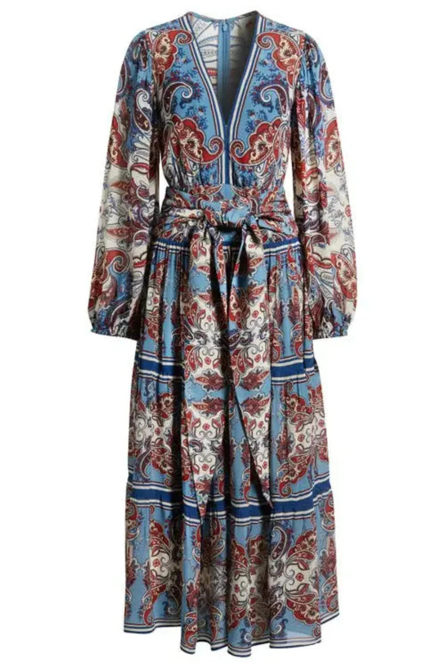 Paisley Scarf Maxi Dress Cream - Image 3