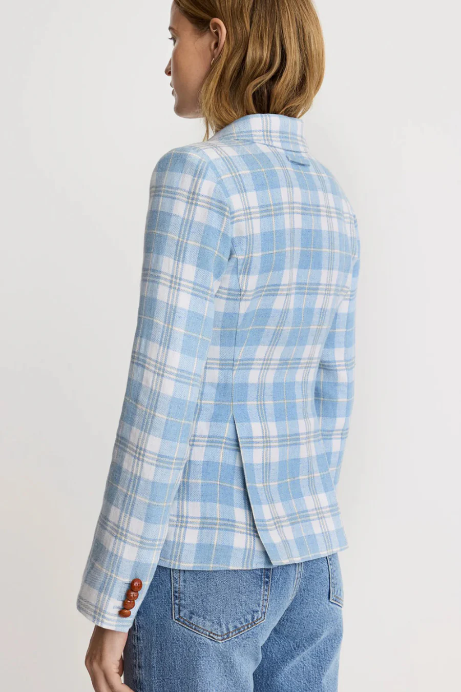 Patch Pocket Duchess Blazer Sky Plaid - Image 2