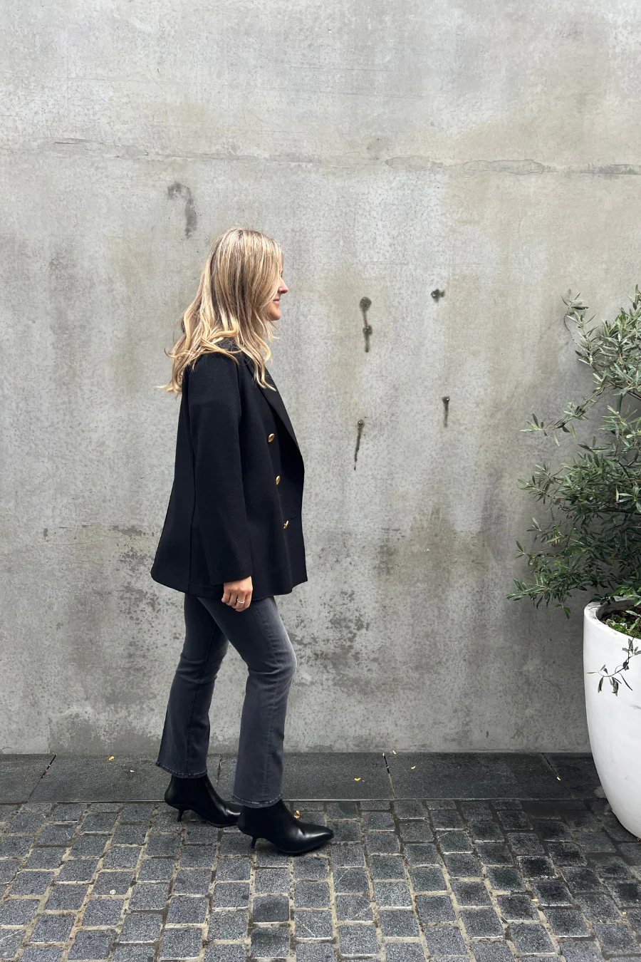 Peacoat Pressed Wool Black - Image 3