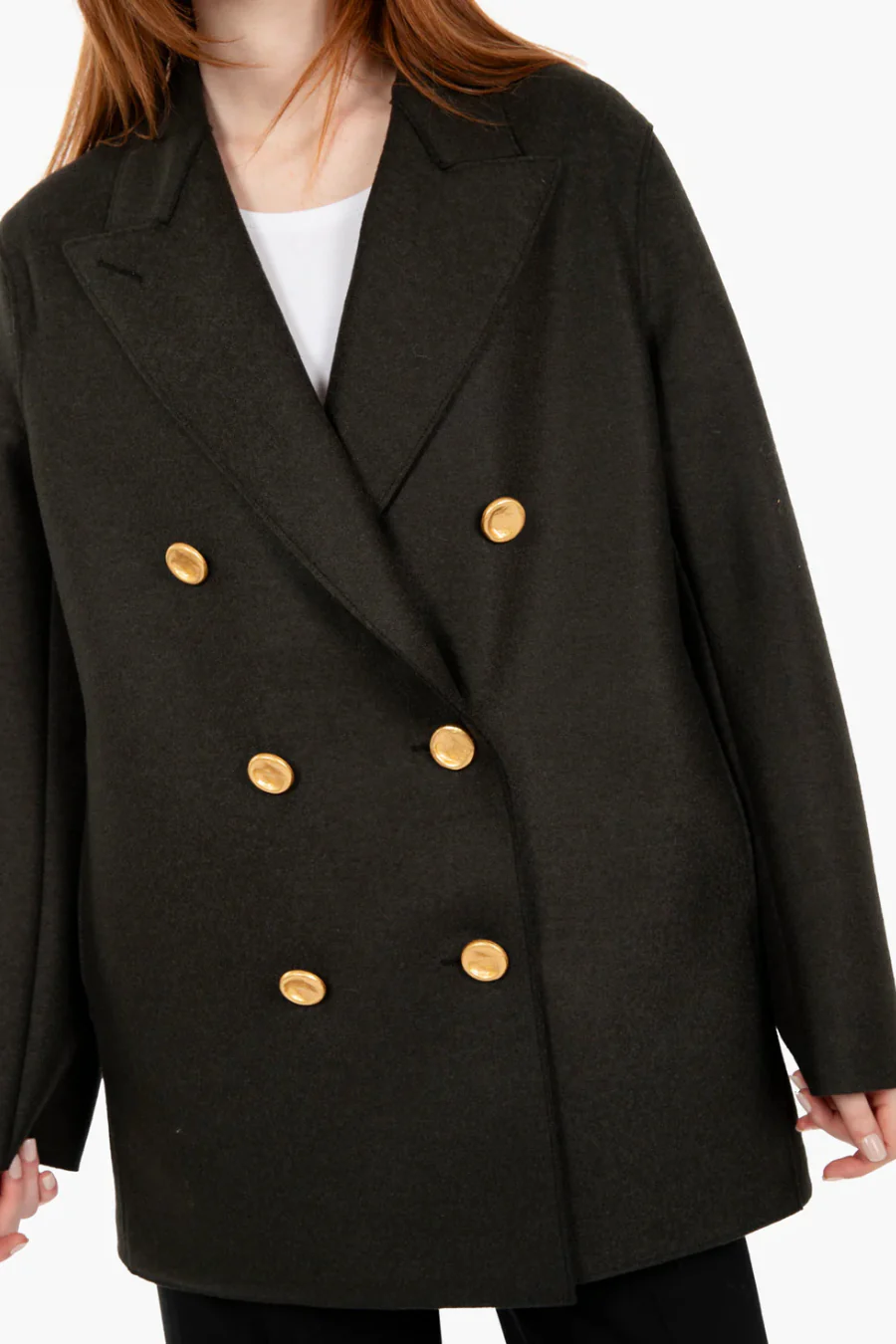 Peacoat Pressed Wool Dark Khaki - Image 4