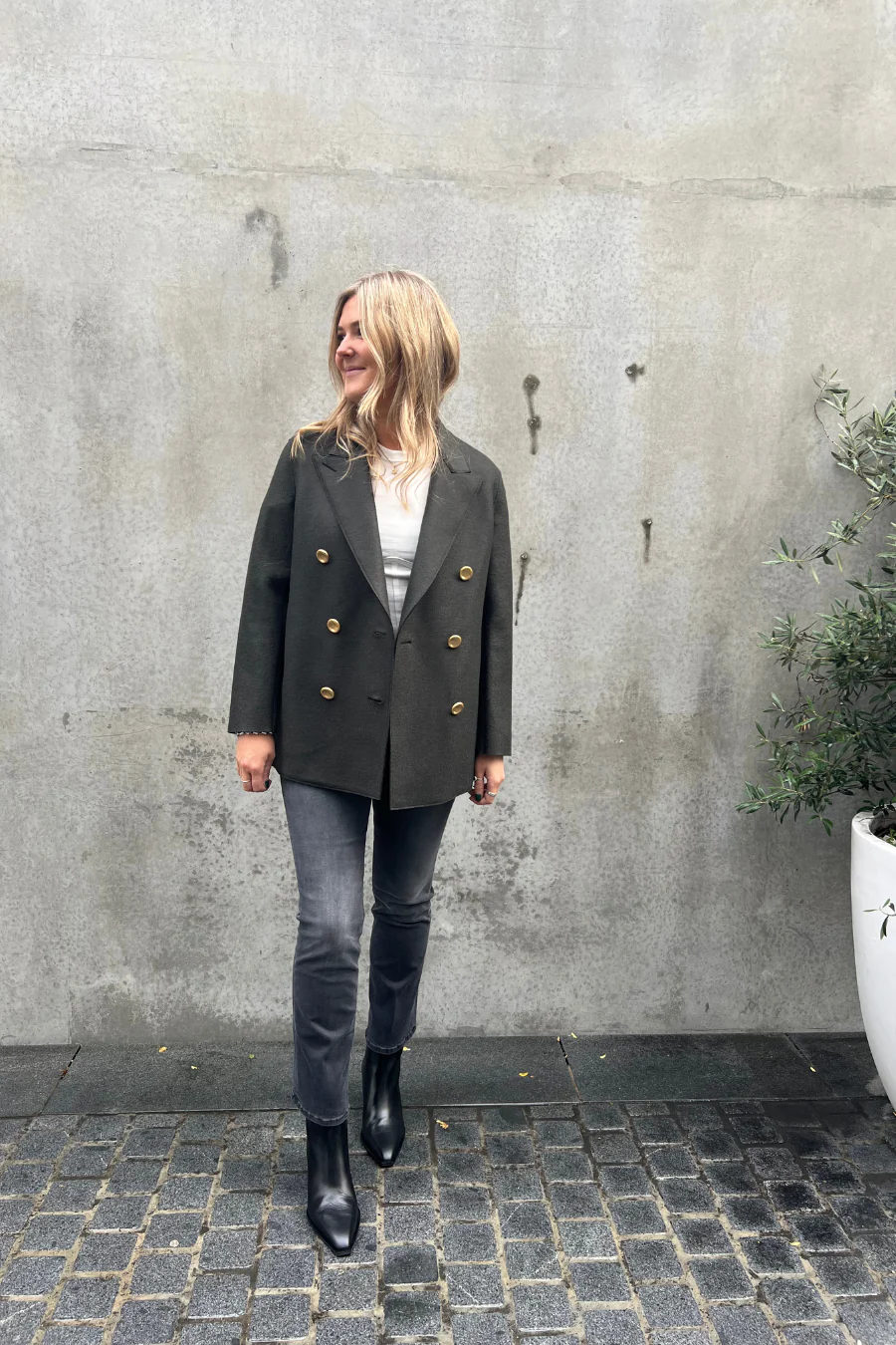 Peacoat Pressed Wool Dark Khaki - Image 5