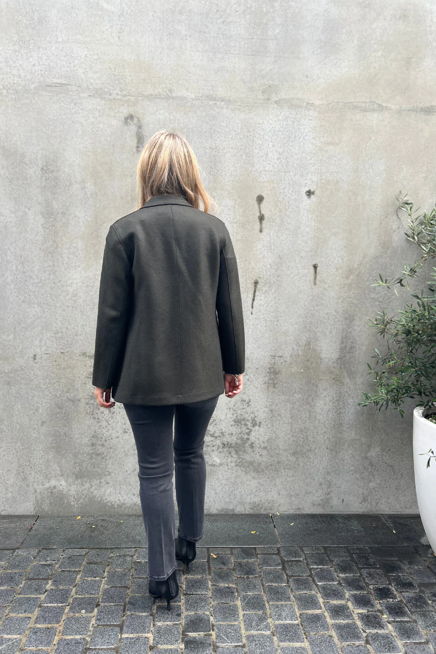 Peacoat Pressed Wool Dark Khaki - Image 6