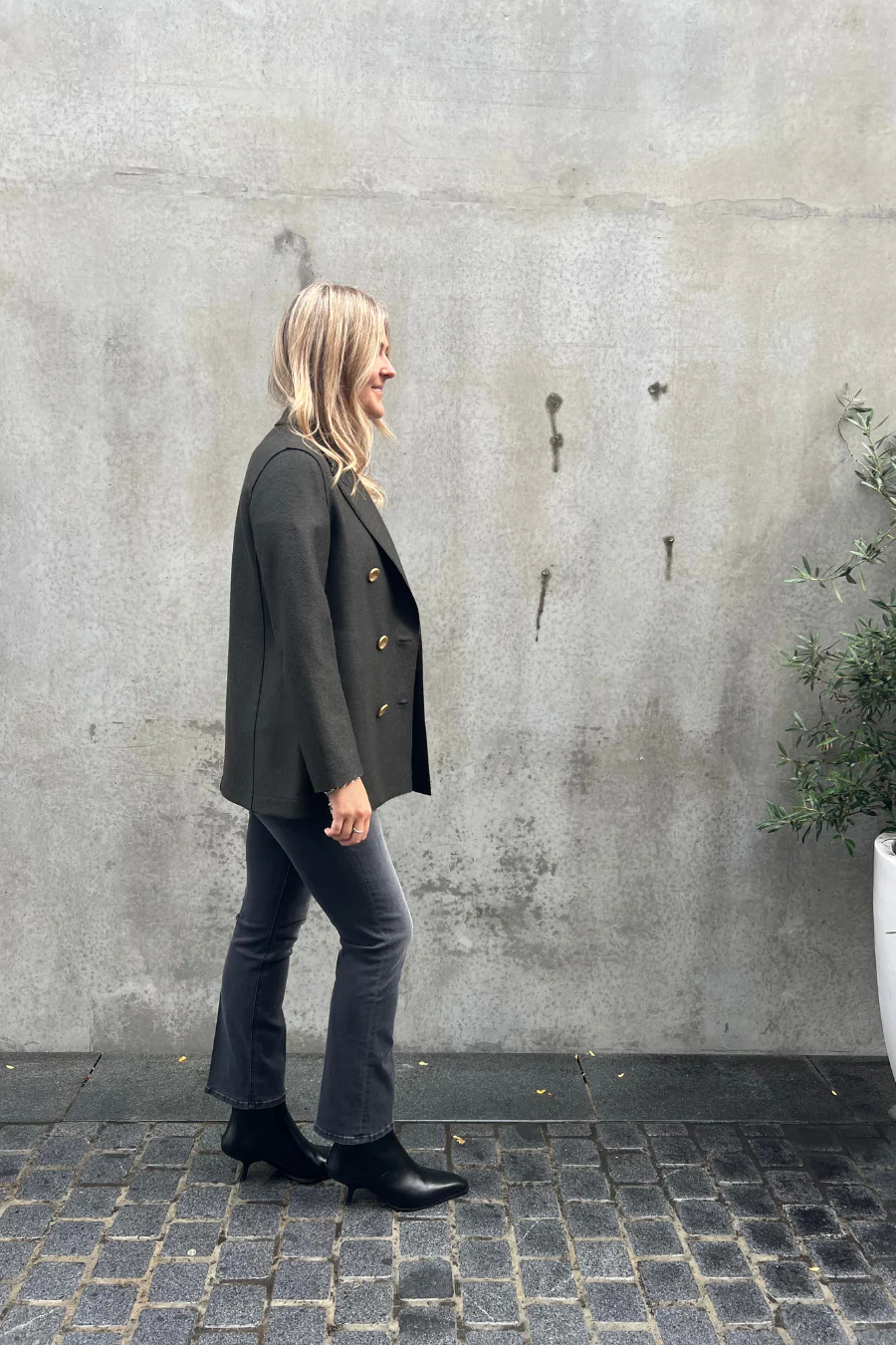 Peacoat Pressed Wool Dark Khaki - Image 7