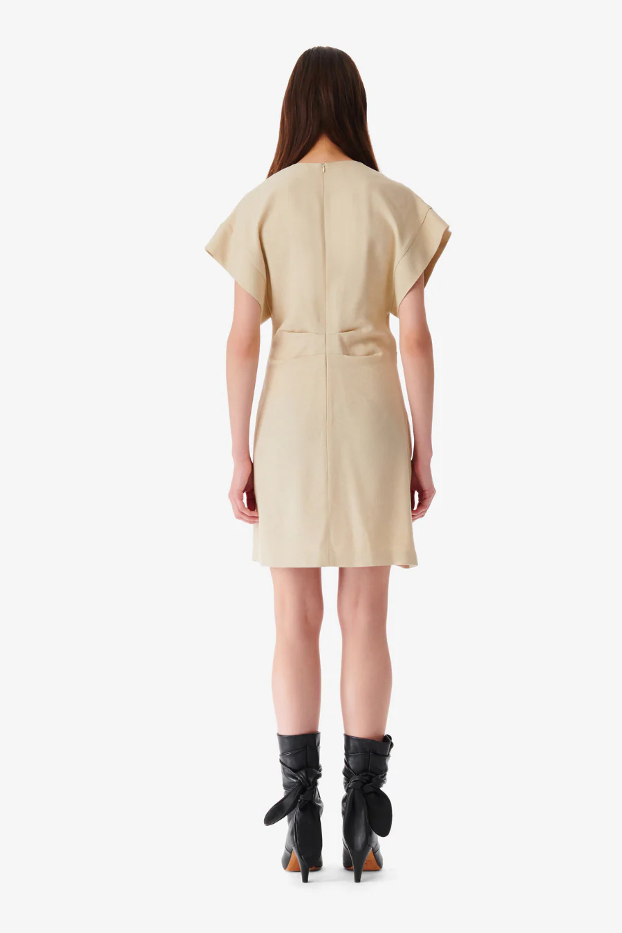 Pena Wrap Mini Dress Light Beige - Image 4