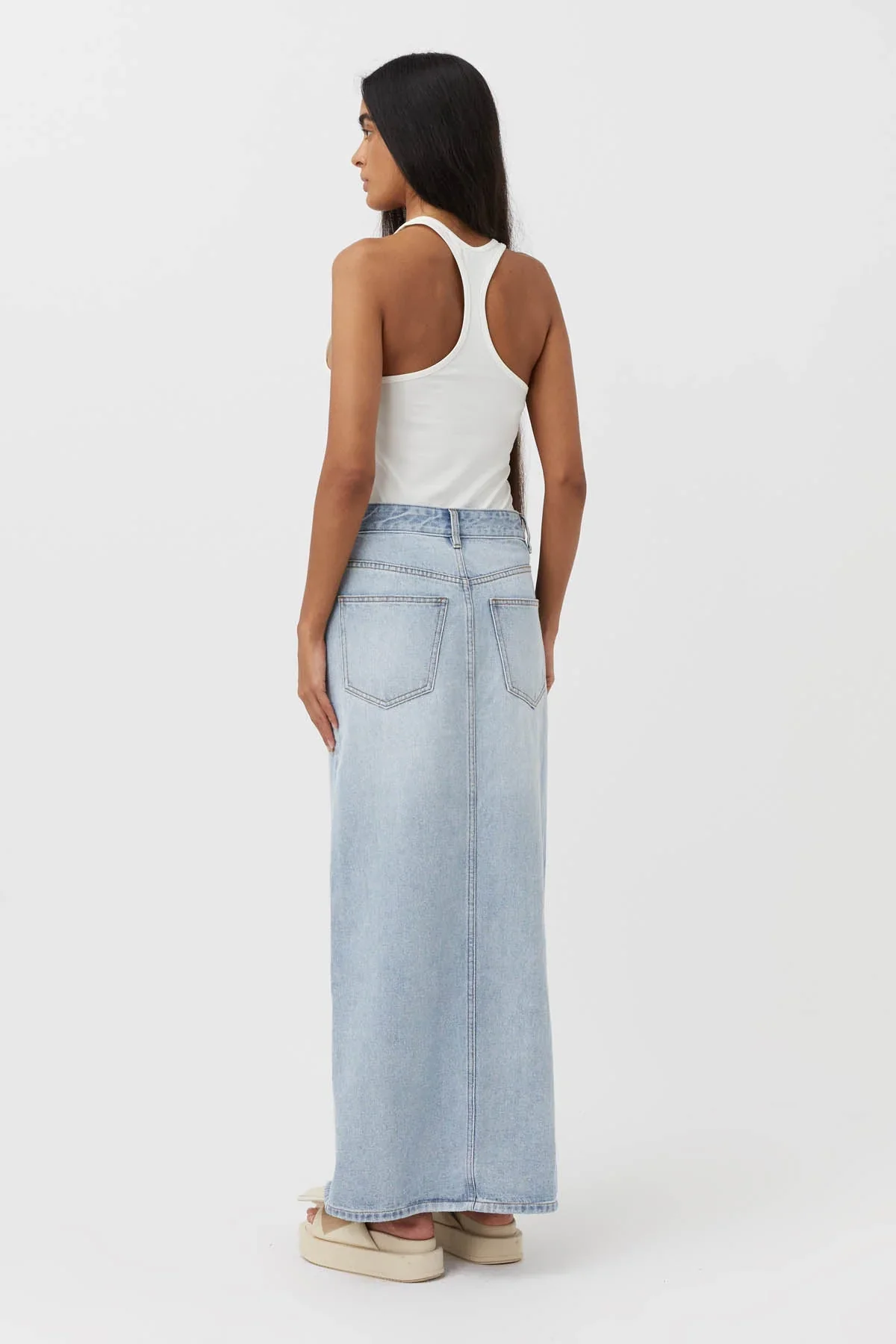 Phoebe Maxi Skirt Washed Blue - Image 3