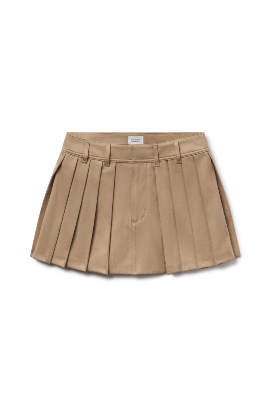 Pleated Mini Skirt Khaki - Image 5