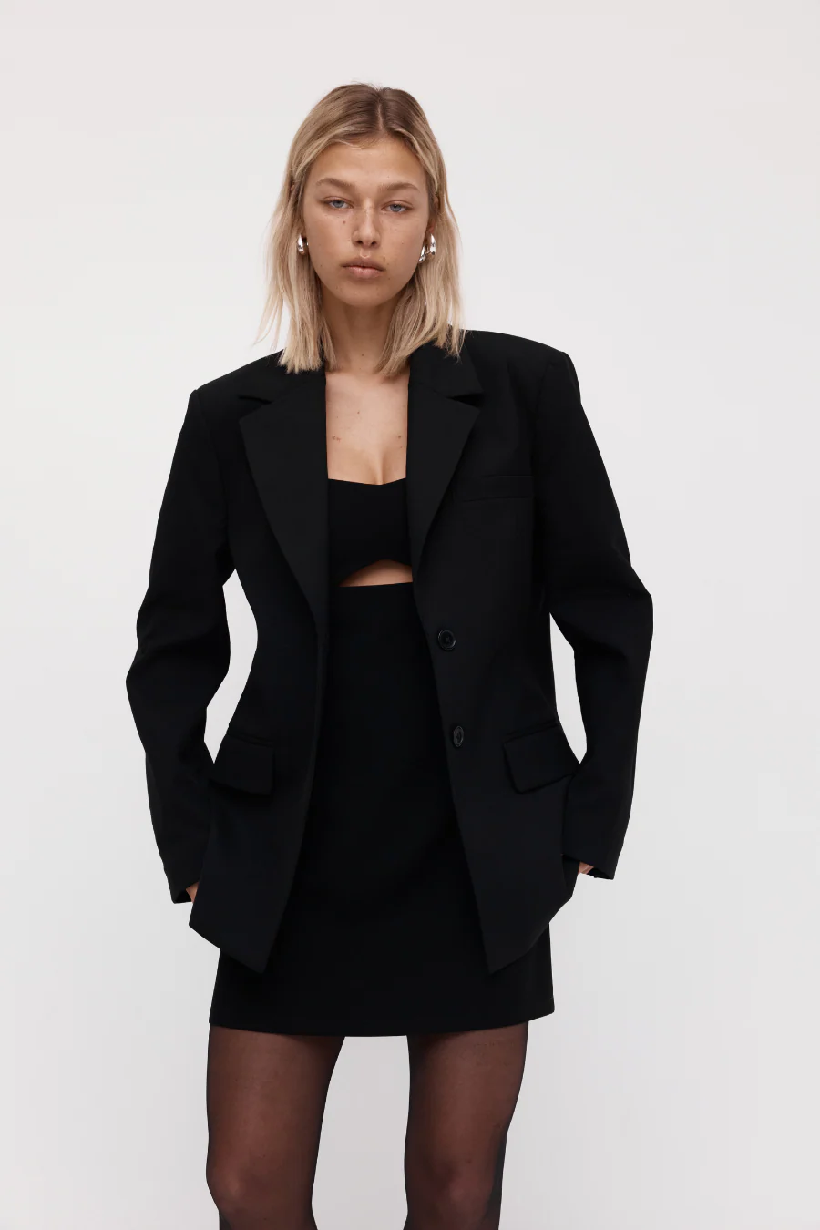 Polly Mini Dress Black - Image 3