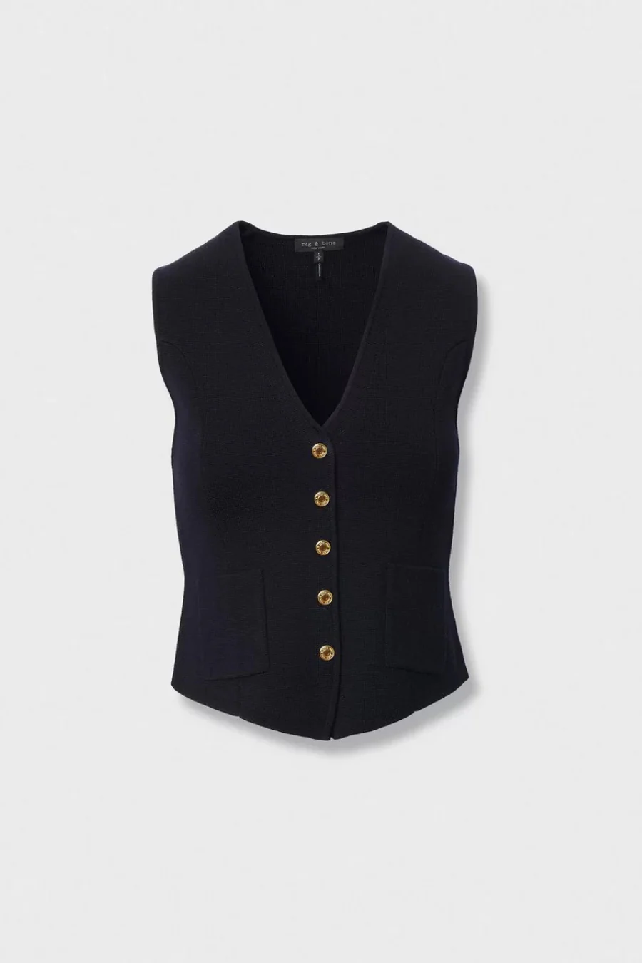 Portia Merino Wool Vest Navy - Image 4