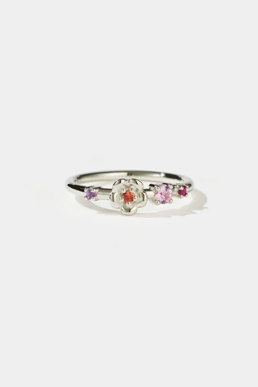 Posie Band Sterling Silver Ruby/Pink Sapphire