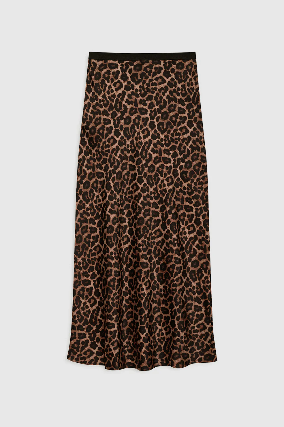 Printed Bar Silk Skirt Black And Brown Leopard - Image 4