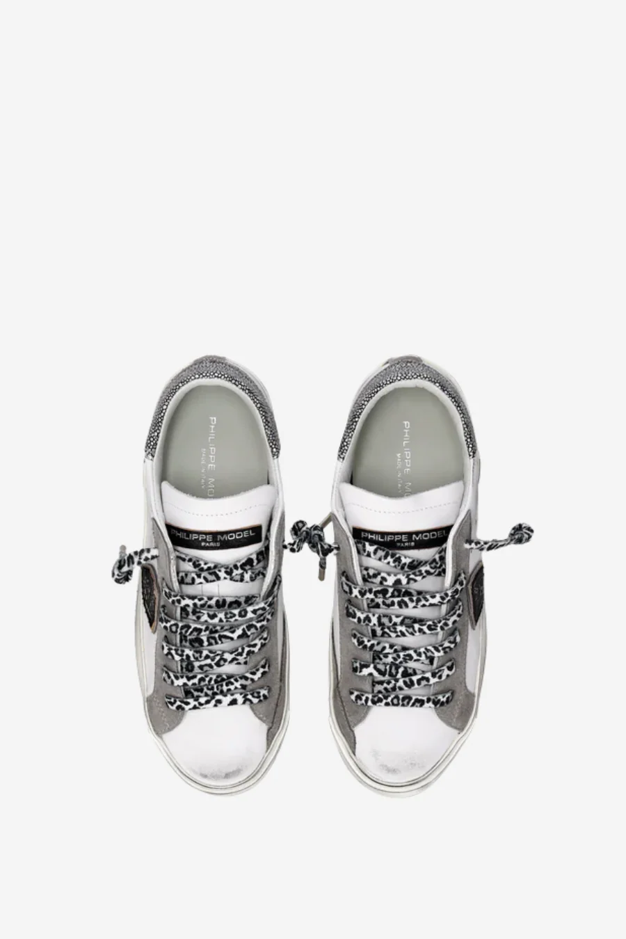 PRSX Low Woman Veau Metal Leo Blanc Noir - Image 3