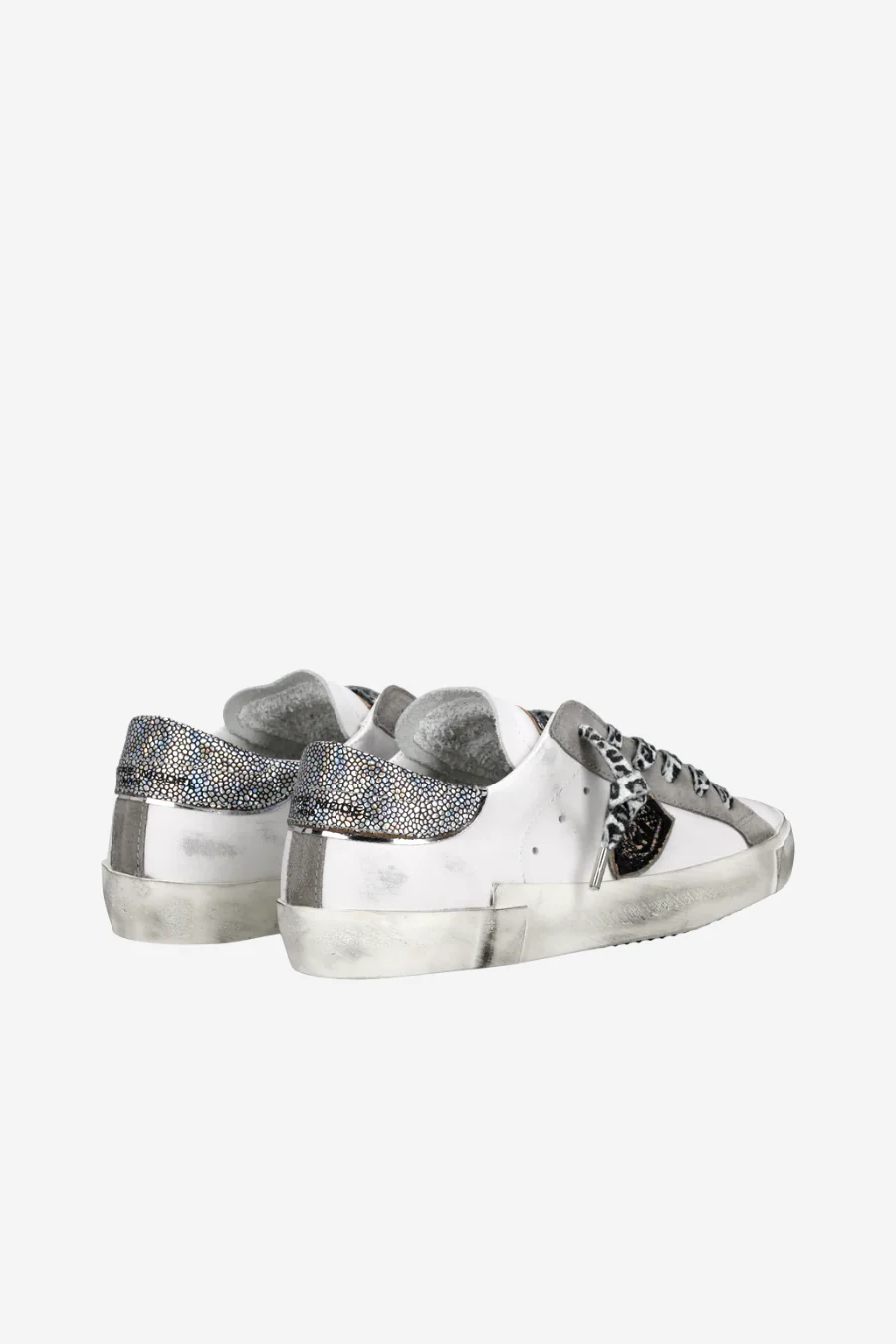 PRSX Low Woman Veau Metal Leo Blanc Noir - Image 4