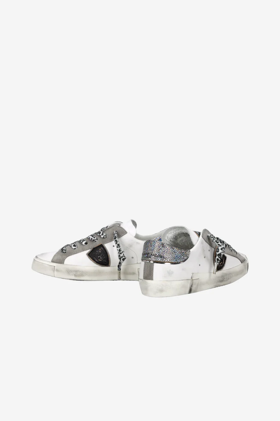 PRSX Low Woman Veau Metal Leo Blanc Noir - Image 5