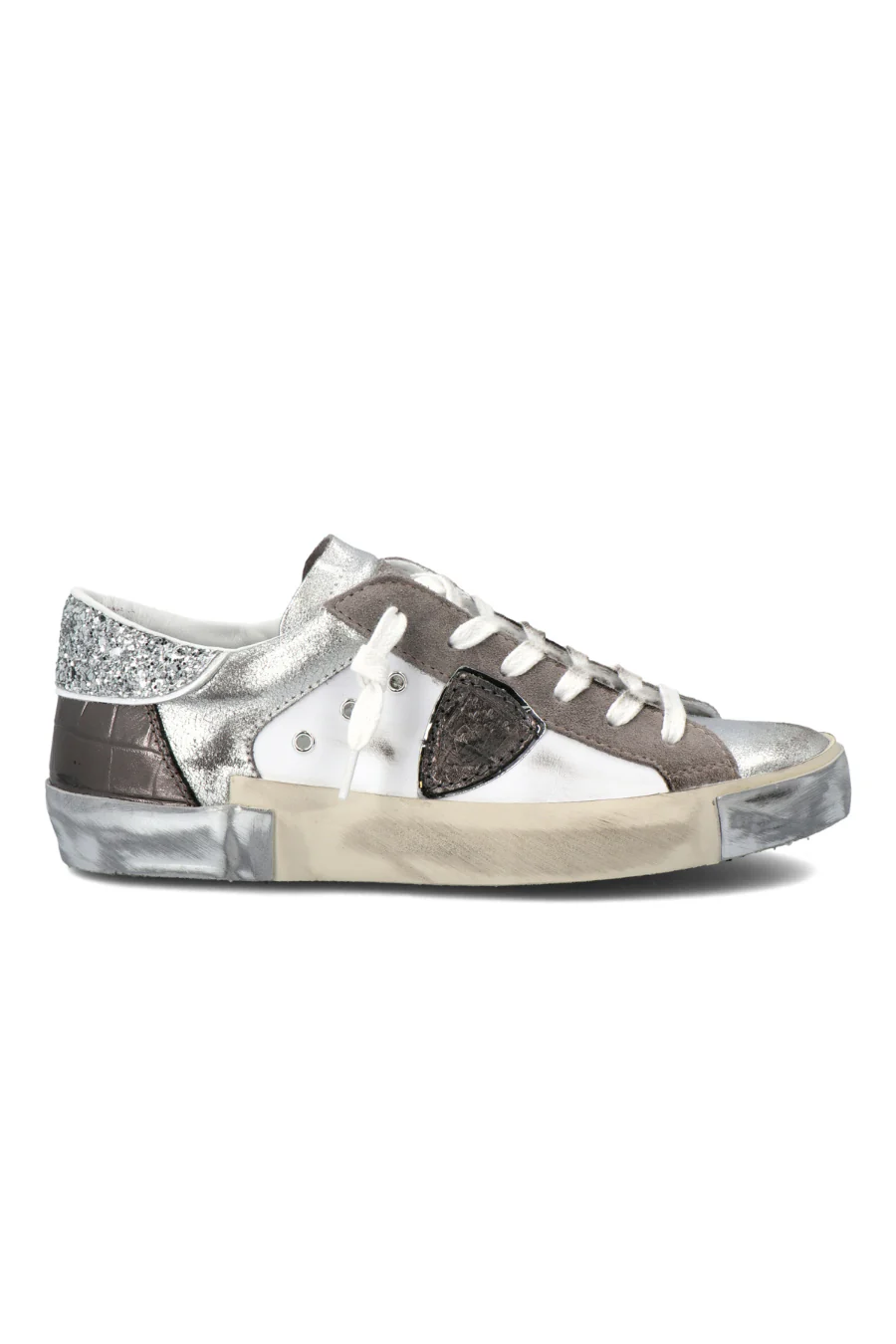 PRSX Low Woman Veau Croco Glitter Anthracite