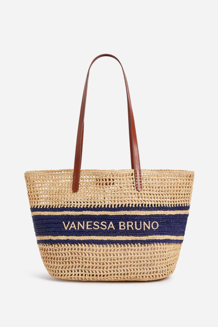 Raffia Basket With Stripes