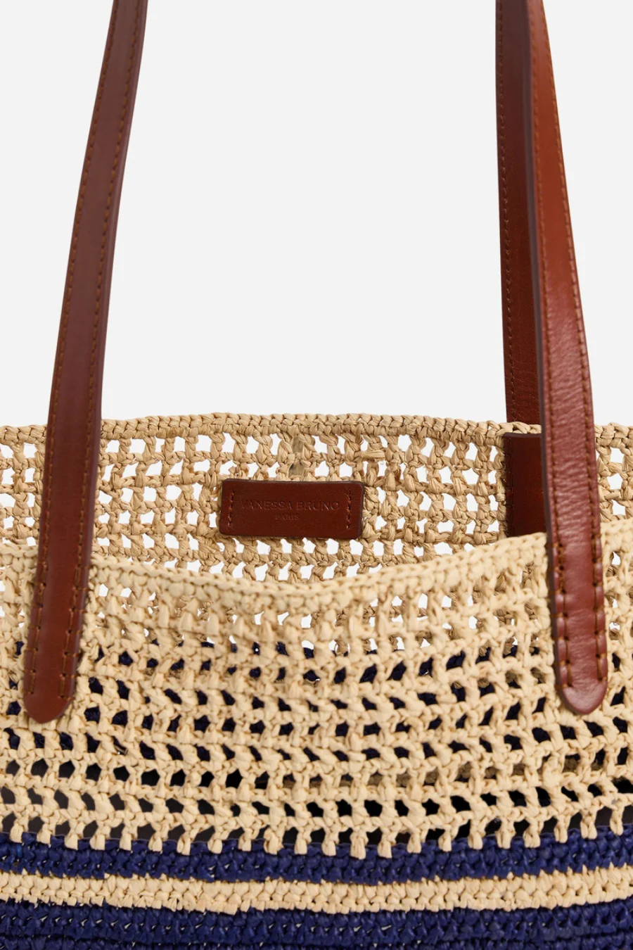 Raffia Basket With Stripes - Image 3