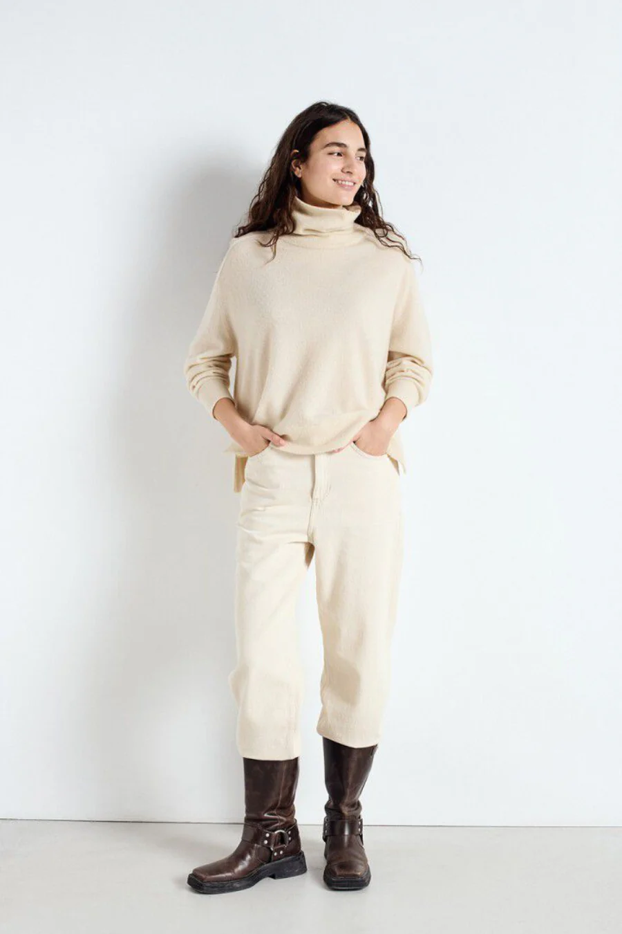 Raxow Roll Neck Jumper Natural