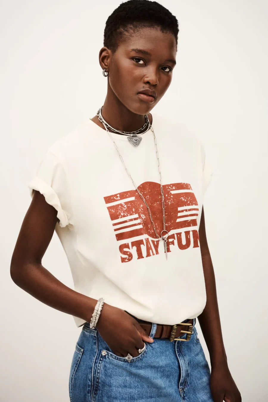 Reese T-shirt Ecru - Image 2