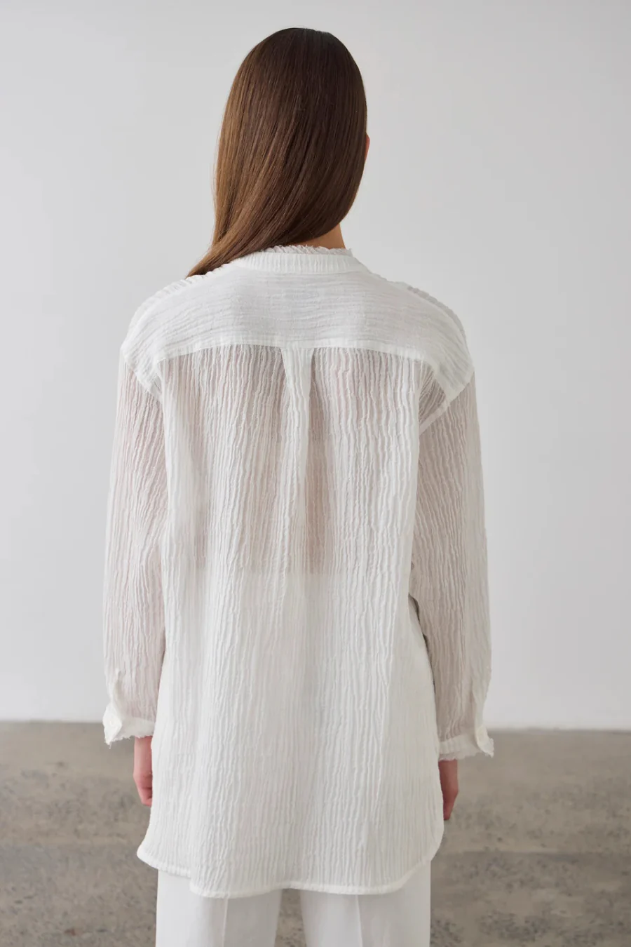 Relaxed Linen Shirt White - Image 2