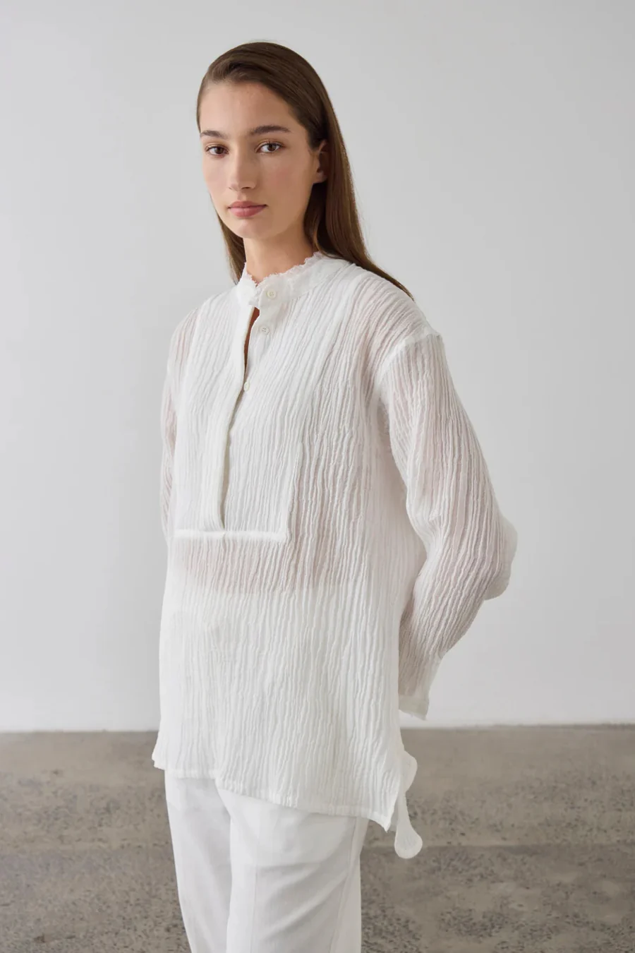 Relaxed Linen Shirt White - Image 3