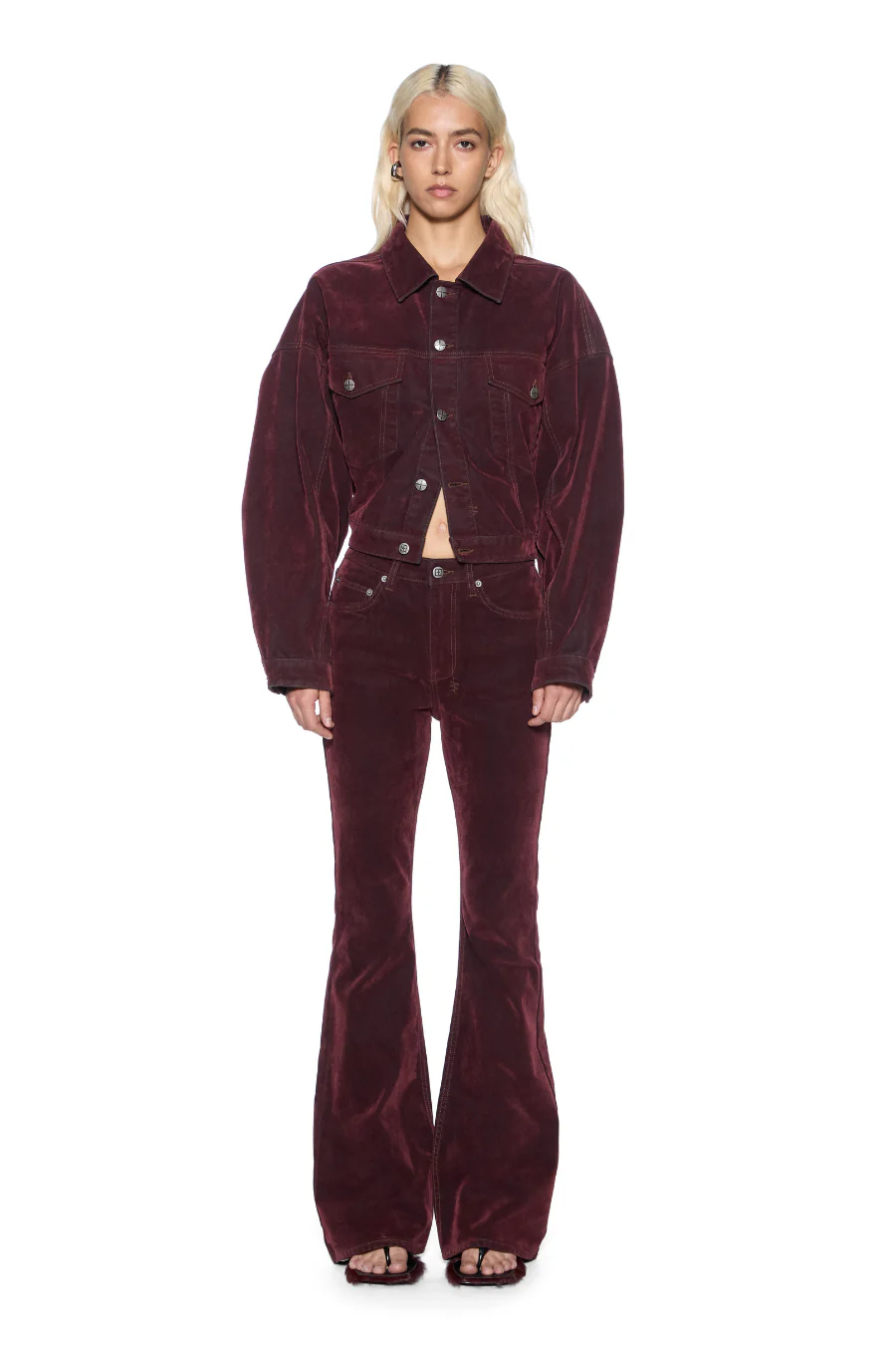 Relaxed Trucker Jacket Merlot - Image 4