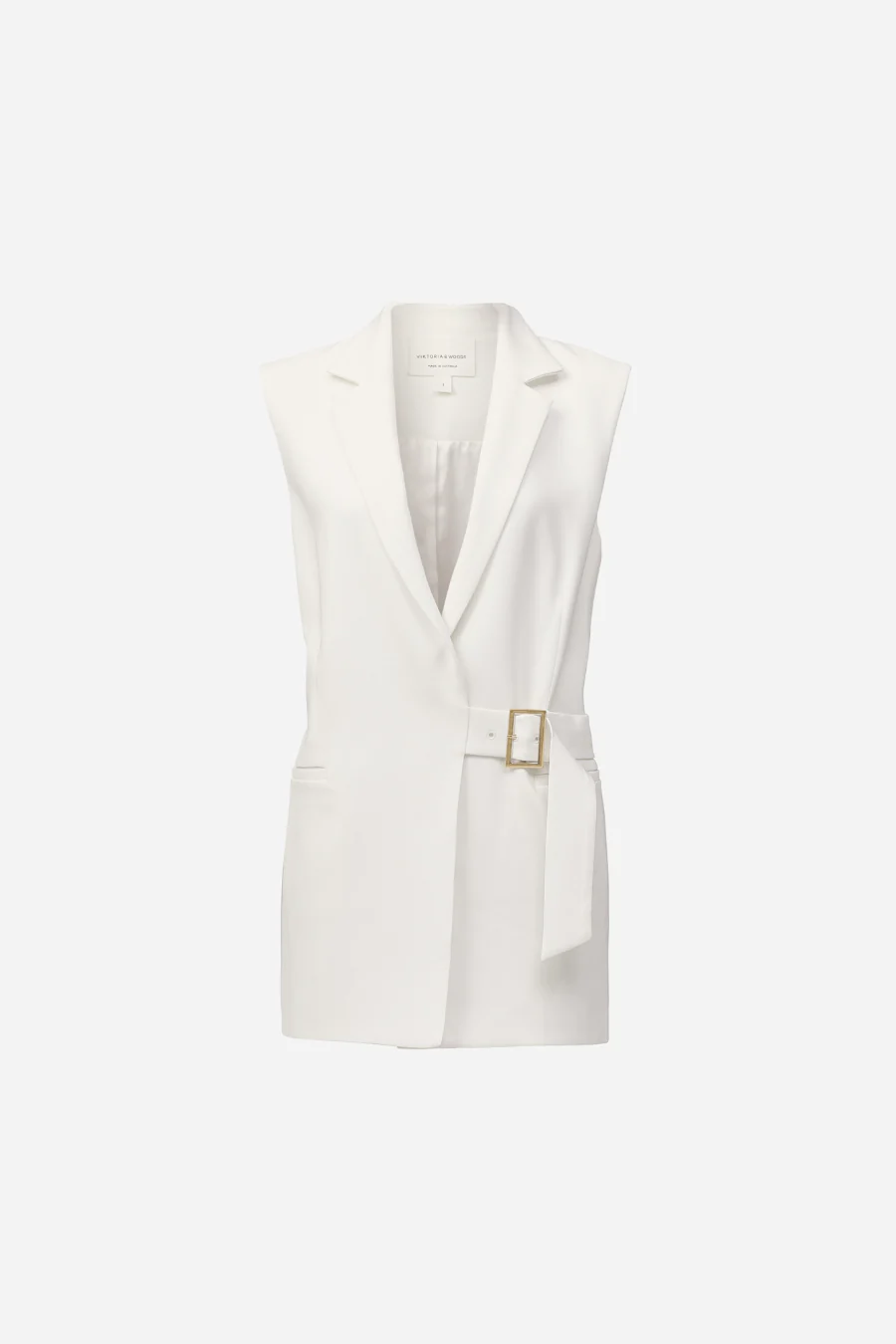 Renowned Sleeveless Blazer Ivory - Image 3