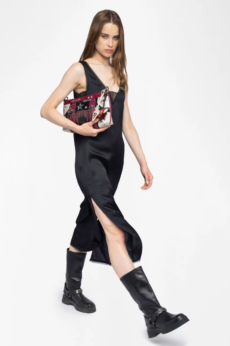Renzo Satin Slip Dress - Image 3