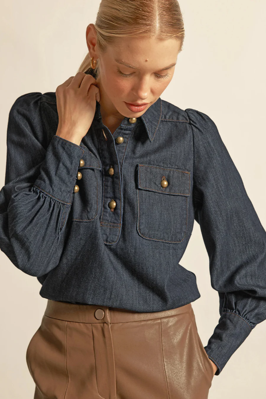Resonate Top Dark Denim - Image 2
