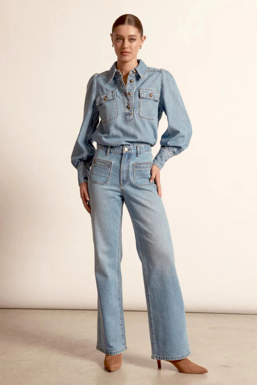 Resonate Top Light Washed Denim