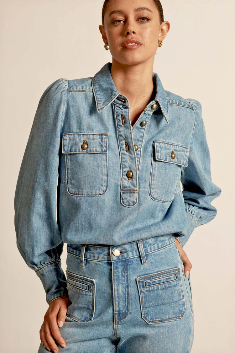 Resonate Top Light Washed Denim - Image 2