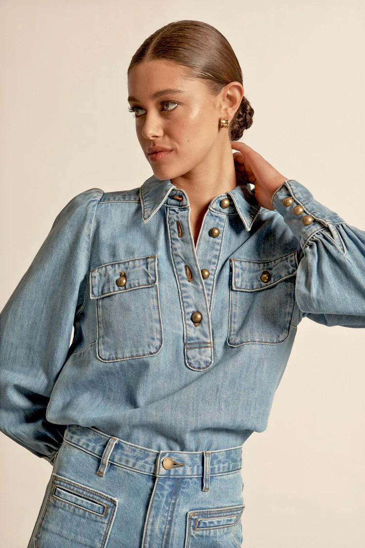 Resonate Top Light Washed Denim - Image 4
