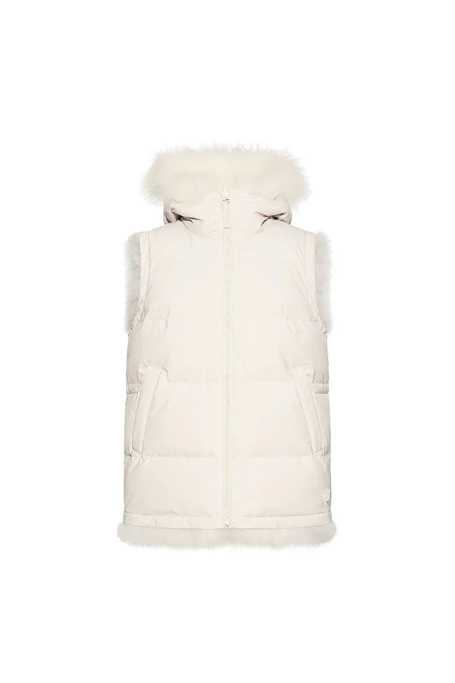 Reversible Long-Haired Lambskin Gilet Blanc - Image 5